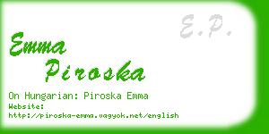 emma piroska business card